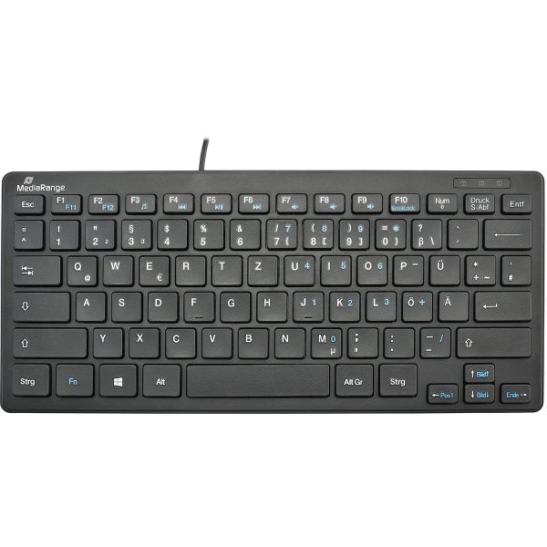 MediaRange ultraflache Kompakt-Tastatur, USB, schwarz