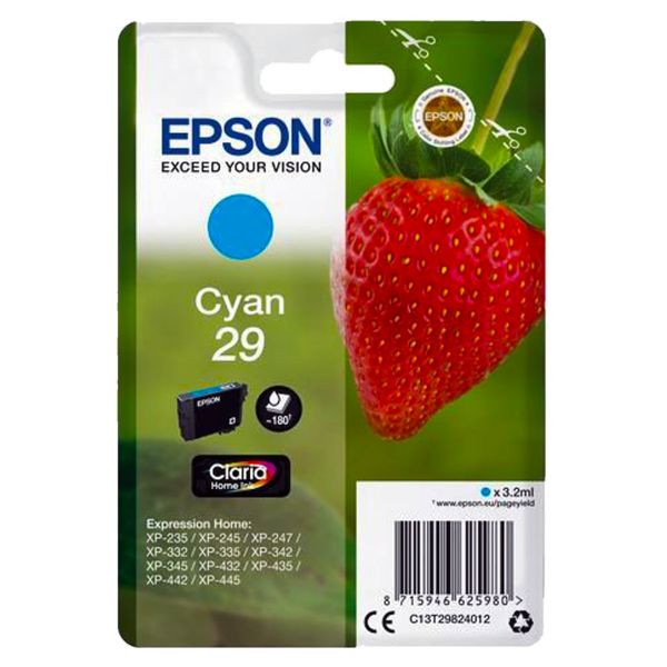 original Epson Tintenpatrone 29 cyan / T29824012