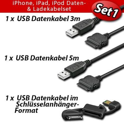 USB Daten-/Ladekabel-Set1 für iPod/iPhone/iPad