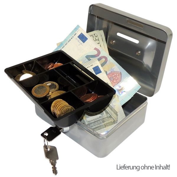 Geldkassette "Spardose" aus Metall, 2 Schlüssel