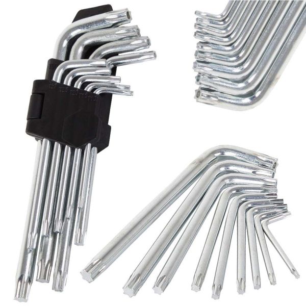 Torx-Schlüsselsatz lang 9tlg. T10 bis T50 Chrom Vanadium Stahl