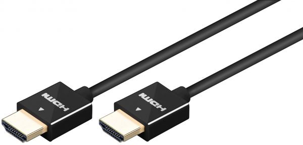HDMI Kabel 0.5m, schwarz, super slim m. Ethernet