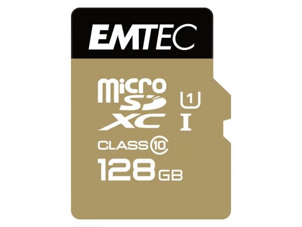 Micro SDXC Card,128GB EMTEC Gold+ CL10 UHS-I