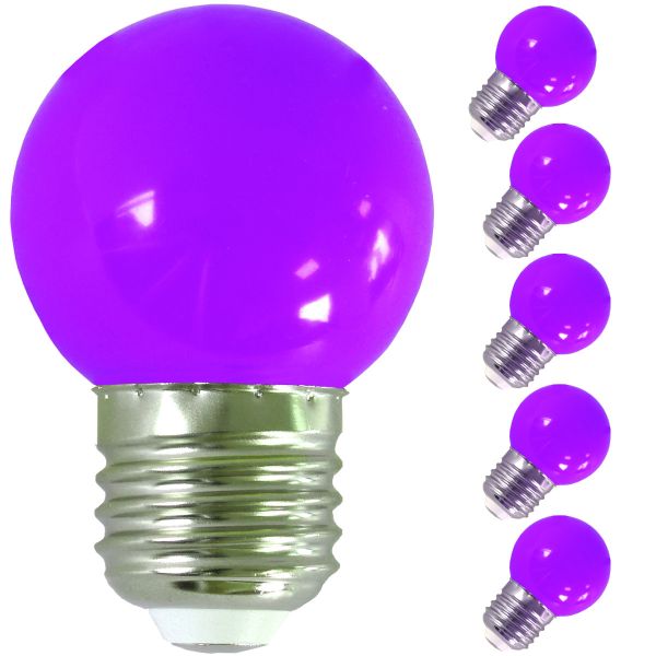 LED Birne für Lichterkette E27, 5er Set Licht lila