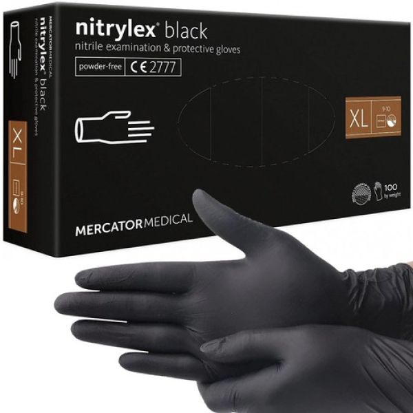 100 Schutzhandschuhe Einmalhandschuhe Nitril XL, schwarz