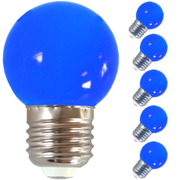LED Birne für Lichterkette E27, 5er Set Licht blau