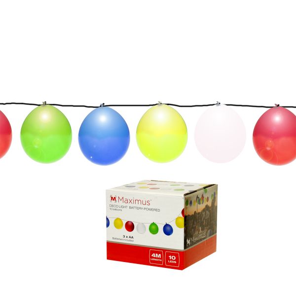 Lichterkette 10 LED Bunte Luftballons 4m