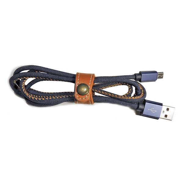 Premium USB-C Ladekabel, Jeans-Look