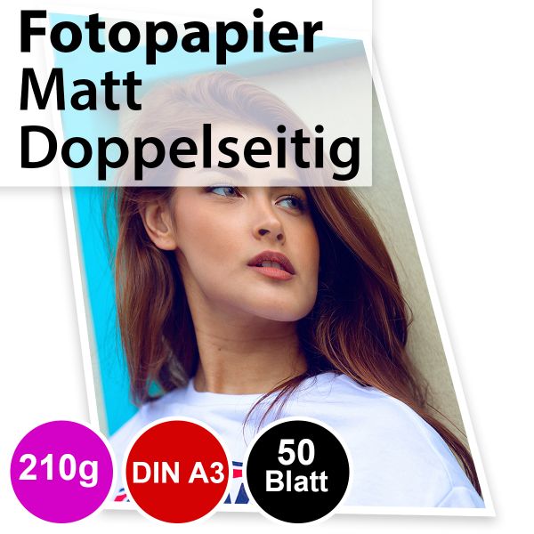 210g Mattes Foto-Papier Din A3, doppelseitig, 50 Blatt