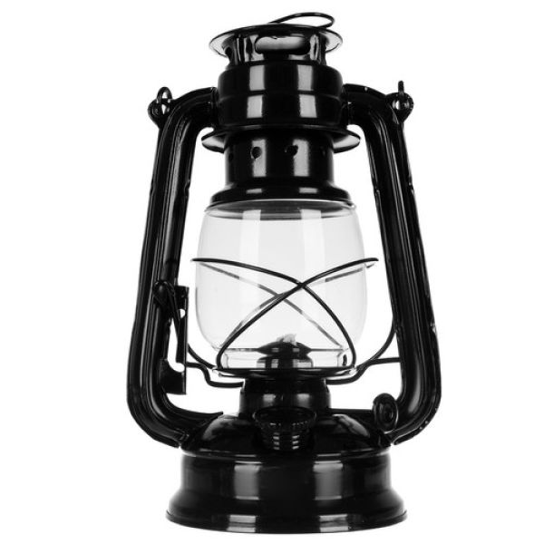 Schwarze Petroleumlampen Öllampe klassische Leuchte 24cm