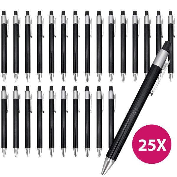 Kugelschreiber schwarz, 25er Pack