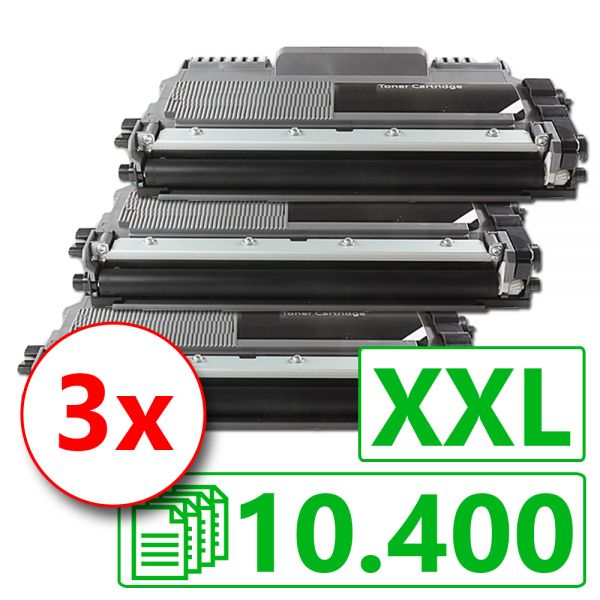 3 Alternativ-Toner XXL, Rebuild für Brother-Drucker, ersetzt TN-2220