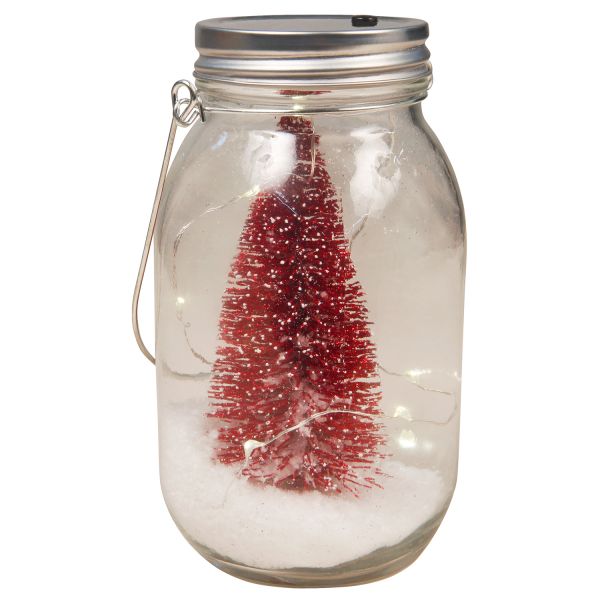 LED Weihnachtsbaum rot, im Glas