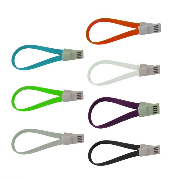 USB-A- Stecker > micro B-Stecker, 20cm, Flachkabel in 7 verschiedenen Farben