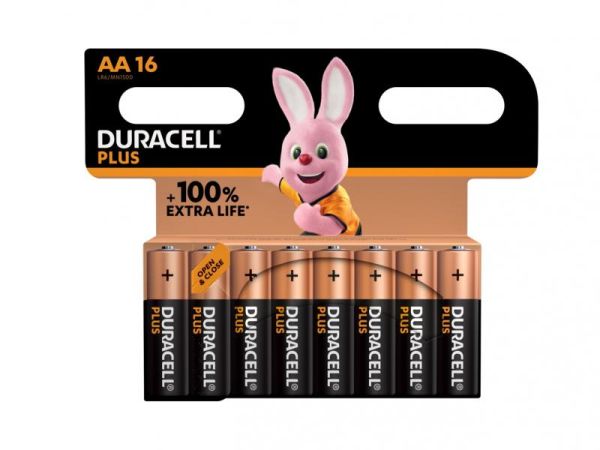 Duracell Plus LR6 AA Mignon Batterien, 16er Pack 1,5V