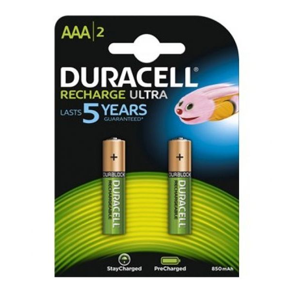 2x Duracell Recharge Ultra AAA-Akku, 900mAh, ready to use