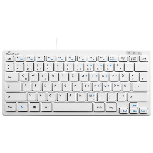 MediaRange ultraflache Kompakt-Tastatur, USB, weiß