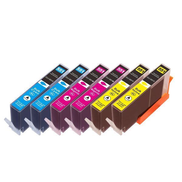 * 6er Farb-Set Druckerpatronen alternativ zu Canon CLI-551