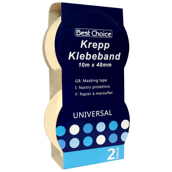 Kreppband/Abklebeband, 2er Pack, 10m x 48mm