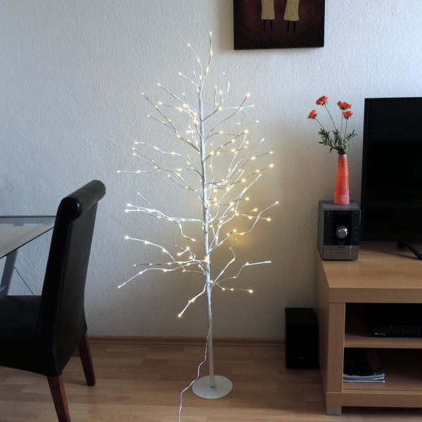 LED Baum, 1,50 cm, weiß mit 200 warmweißen LED