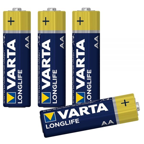 Mignon-Batterien, 4 Stück, Varta LongLife, AA 1,5V