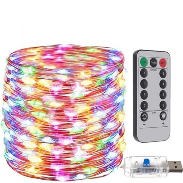 Lichterkette 300 Mikro-LED 30m Multicolor, USB Anschluss