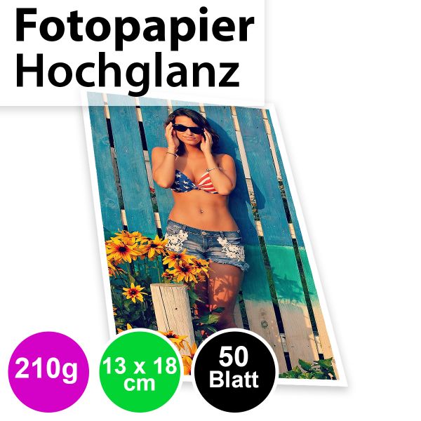 210g Hochglanz Foto-Karten 13*18cm, 50 Blatt